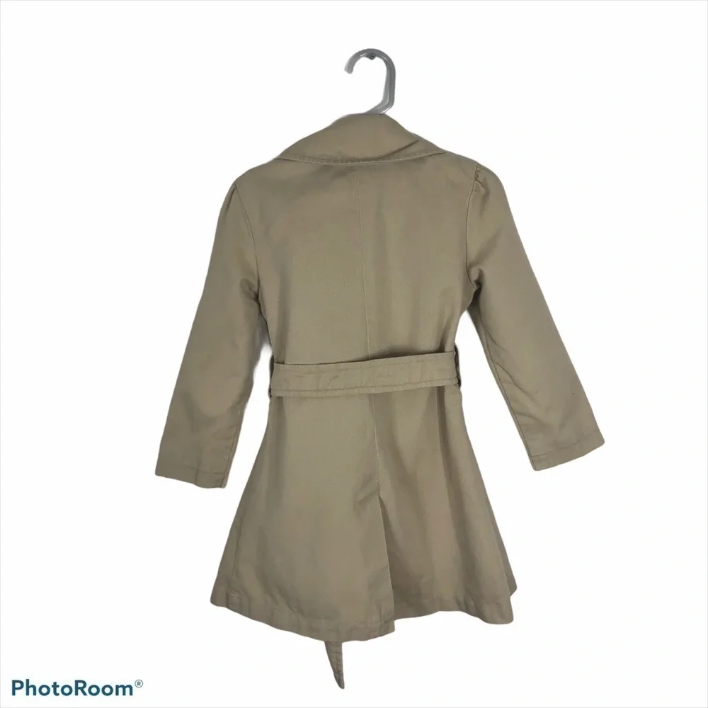 Gymboree Tan Embroidered Collar Coat Sz 4 Kids Peacoat Vintage 90s